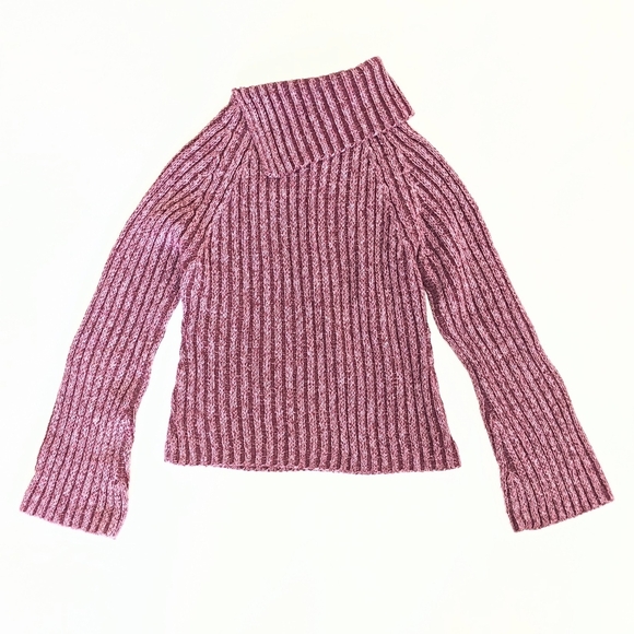 SO Women's Wool Blend Ribbed Cowl Neck Sweater - Picture 2 of 6